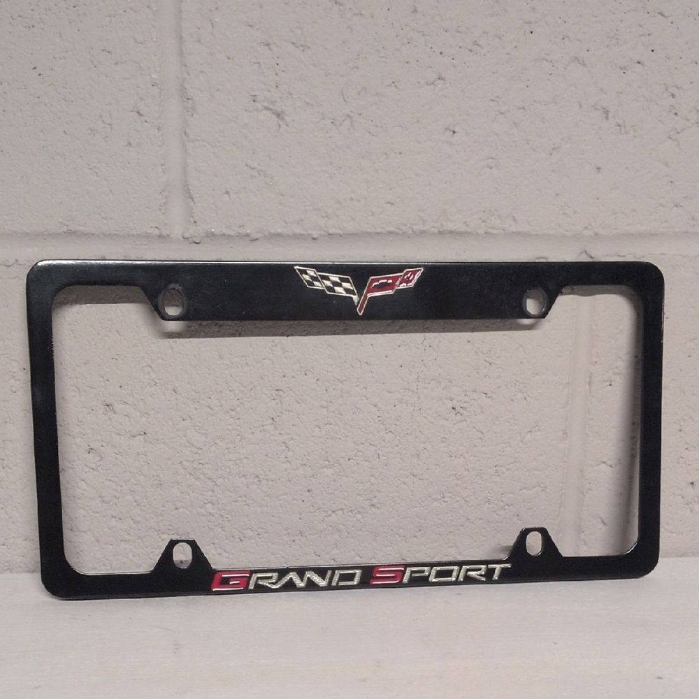 Corvette Grand Sport Black License Plate Frame